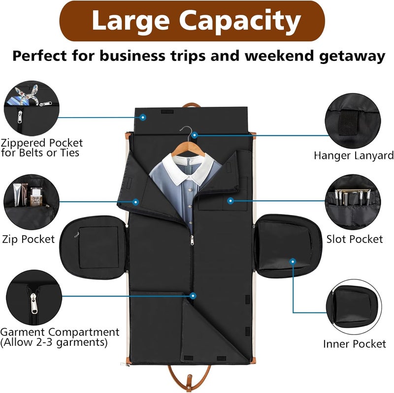 TIBES Convertible 2-in-1 Garment Bags for Travel, 50L Carry On Garment Duffle Bag With Shoe Compartment Large Weekender Bag for Women Men Hanging Suitcase Suit Travel Duffel Overnight Bags 4pcs Set - Image 3